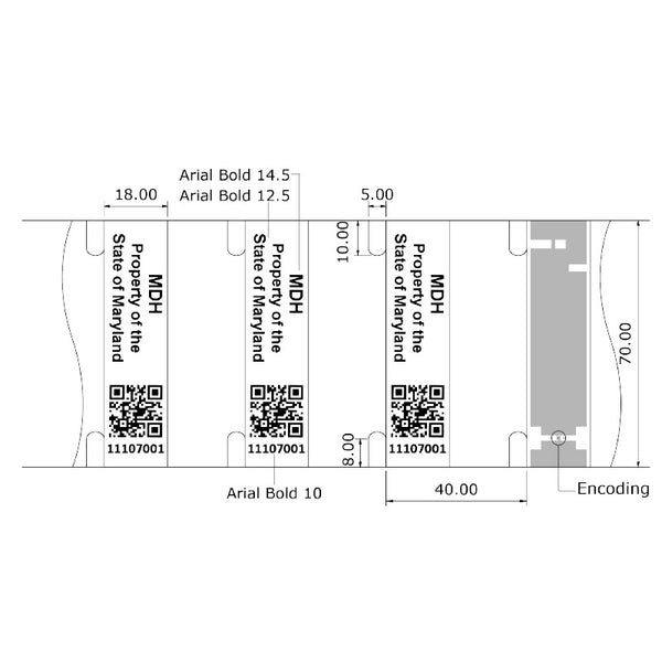 2.75 x 0.70 Poly Foam RFID On-Metal Label